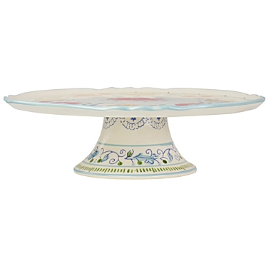 Gibson Elite Anaya 12 Inch Hand Painted Stoneware Cake Stand. View a larger version of this product image.