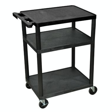 Luxor LP34-B - 34" H A/V Cart - Three Shelves. View a larger version of this product image.