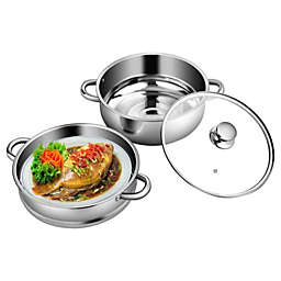 Adawe-Store Home Kitchen 2 Tier Stainless Steel Steamer Cookware Boiler