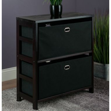Winsome Torino 3-Piece Set Storage Shelf w/ Black Fabric Baskets - Espresso. View a larger version of this product image.