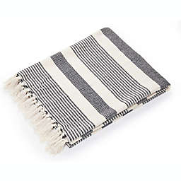 Americanflat Striped Throw Blanket for Couch in Black and White 50
