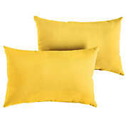 Outdoor Living and Style Set of 2 Sunbrella Sunflower Yellow Rectangular Indoor/Outdoor Lumbar Throw Pillows, 18"