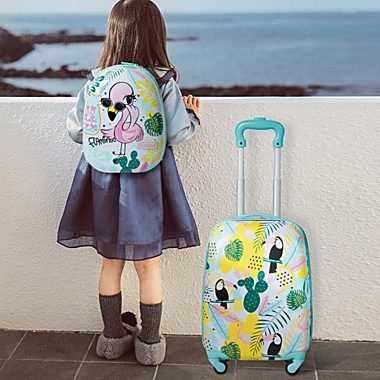 Costway 2 Pieces Kids Luggage Set 12-inch Backpack and 16-inch Rolling Suitcase Travel. View a larger version of this product image.
