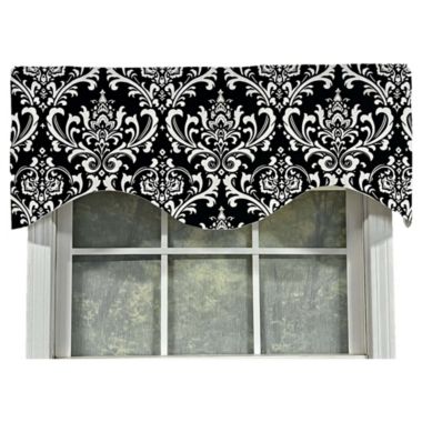 RLF Home Ozbourne Cornice Syel All Season Best Quality Valance Black 3" Rod Pocket 50W x 17L. View a larger version of this product image.