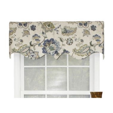 RLF Home Ophelia Regal Style All Season Valance Blue Color 3" Rod Pocket 50W x 17L. View a larger version of this product image.