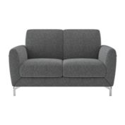 Lazzara Home Nico 56"W Round Arm Fabric Straight Loveseat In Dark Gray