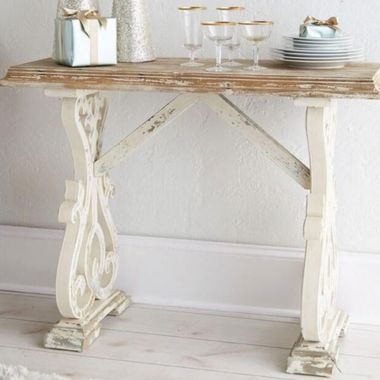 TX USA 48" Baxter Wood Farmhouse Console Table - White. View a larger version of this product image.