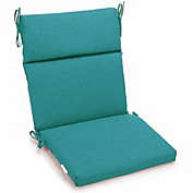 Blazing Needles 18-inch by 38-inch Spun Polyester Outdoor Squared Seat/Back Chair Cushion - Aqua Blue