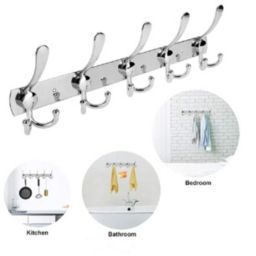 Infinity Merch 15 Hooks Stainless Steel Wall Mount Hanger Towel Rack