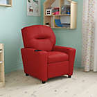 Alternate image 0 for Flash Furniture Contemporary Red Vinyl Kids Recliner With Cup Holder - Red Vinyl