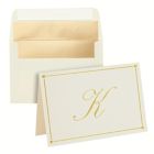 Alternate image 0 for Pipilo Press Gold Foil Letter K Personalized Blank Note Cards with Envelopes 4x6, Initial K Monogrammed Stationery Set (Ivory, 24 Pack)