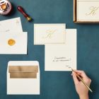Alternate image 1 for Pipilo Press Gold Foil Letter K Personalized Blank Note Cards with Envelopes 4x6, Initial K Monogrammed Stationery Set (Ivory, 24 Pack)