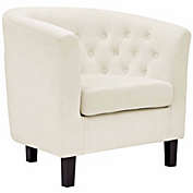 Modway Prospect Velvet Armchair, Ivory