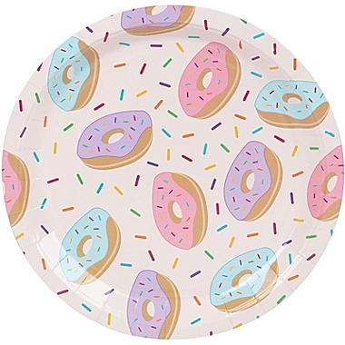 Juvale 144 Piece Donut Grow Up Party Supplies with Plates, Napkins, Cups, Cutlery, Dinnerware Set for Two Sweet Birthday Decorations (Serves 24). View a larger version of this product image.