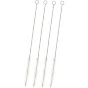 Juvale 4 Pack Metal Straw Cleaner Brush, Extra Long Stainless Steel with Bristles for Cleaning Water Bottles, Boba Straws, Pipes, Tubes (12 In)