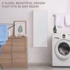 Alternate image 2 for Ivation Wall-Mounted Ironing Board Cabinet, Foldable Ironing Storage Station for Home, Apartment , Easy-Release Lever, Garment Hooks, White