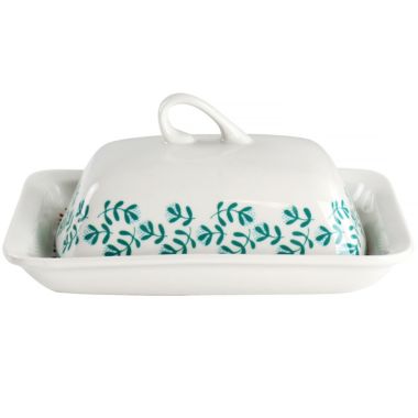 Gibson Home Village Vines 2 Piece Fine Ceramic Butter Dish in Multi. View a larger version of this product image.