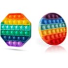 Alternate image 0 for Link Rainbow Bubble Popper Sensory Fidget Toy Silicone Stress Reliever Toy Special Needs - 2 Pack
