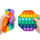 Alternate image 2 for Link Rainbow Bubble Popper Sensory Fidget Toy Silicone Stress Reliever Toy Special Needs - 2 Pack