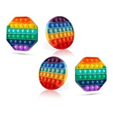 Link Rainbow Bubble Popper Sensory Fidget Toy Silicone Stress Reliever Toy Special Needs - 2 Pack. View a larger version of this product image.