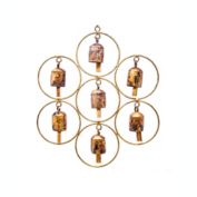 Global Crafts Handmade Handcast Recycled Iron Garden Chime with Seven Bells