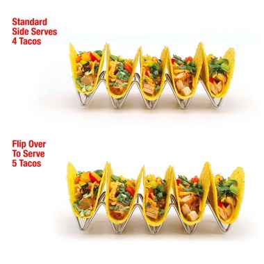 Taco Holders Set of 2 Premium Stainless Steel Stackable Stands, Each Rack Holds 4 or 5. View a larger version of this product image.