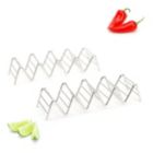 Alternate image 2 for Taco Holders Set of 2 Premium Stainless Steel Stackable Stands, Each Rack Holds 4 or 5