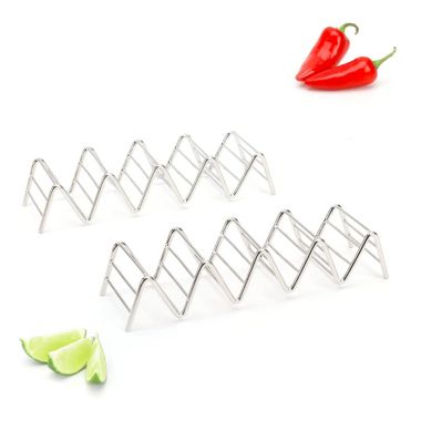 Taco Holders Set of 2 Premium Stainless Steel Stackable Stands, Each Rack Holds 4 or 5. View a larger version of this product image.