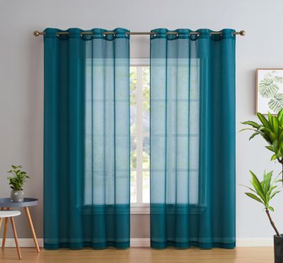63 Teal Curtains Bed Bath Beyond, Teal Sheer Curtains 63 Inches Long