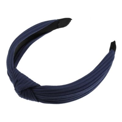Unique Bargains Textured Cotton Knot Headband Soft Hairband for Women 1.3 Inch Wide Navy Blue 1 Piece