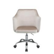 HomeRoots Office 25" X 23" X 37" Champagne Velvet Office Chair - 319077