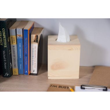 Juvale Wood Tissue Box Cover (5 x 5 x 5.8 in). View a larger version of this product image.
