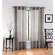 GoodGram Ultra Luxurious Elegant Sheer Grommet Curtain Panels - 54 in. W x 84 in. L, Grey