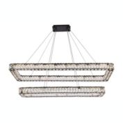 Elegant Lighting Home Decorative Monroe 50 inch LED double rectangle pendant - Black
