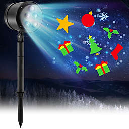 Costway Christmas Projector Light LED Projection Lamp with Lawn Stake & 5 LED Lights