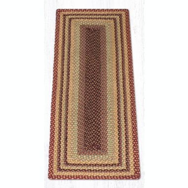 Earth Rugs RC-357 Burgundy / Gray / Cream Rectangle Braided Rug 2 Feet X 6 Feet. View a larger version of this product image.