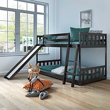 Costway Twin Over Bunk Wooden Low, Cambria Designs Twin Bunk Bed