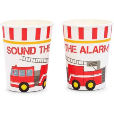 Blue Panda 144 Pieces Firefighter Party Decorations, Disposable Dinnerware Set with Firetruck Paper Plates, Red Truck Napkins, Cups, Cutlery (Serves 24). View a larger version of this product image.
