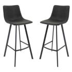 Alternate image 0 for LeisureMod Brooklyn 29.9 Modern Leather Bar Stool With Black Iron Base & Footrest Set of 2