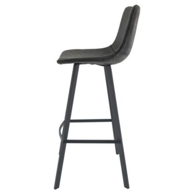 LeisureMod Brooklyn 29.9 Modern Leather Bar Stool With Black Iron Base & Footrest Set of 2. View a larger version of this product image.
