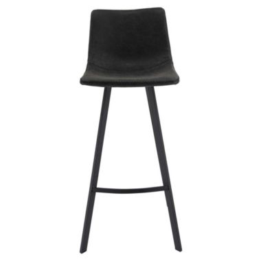LeisureMod Brooklyn 29.9 Modern Leather Bar Stool With Black Iron Base & Footrest Set of 2. View a larger version of this product image.