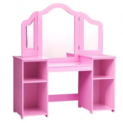 Pink Makeup Vanity With Lights Bed, Little Girl Vanity With Lights