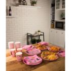 Alternate image 2 for Blue Panda Cat Birthday Party Supplies, Paper Plates, Napkins, Cups and Plastic Cutlery (Serves 24, 144 Pieces)