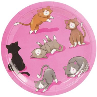 Blue Panda Cat Birthday Party Supplies, Paper Plates, Napkins, Cups and Plastic Cutlery (Serves 24, 144 Pieces). View a larger version of this product image.