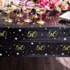 Alternate image 2 for Blue Panda 3 Pack 50th Birthday Tablecloth Party Decor for Men and Women, Plastic Table Covers for Anniversary (54 x 108 In)