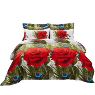 Dolce Mela Home Decorative Duvet Cover Set, King Size Floral Bedding, - Romeo Dm711K. View a larger version of this product image.