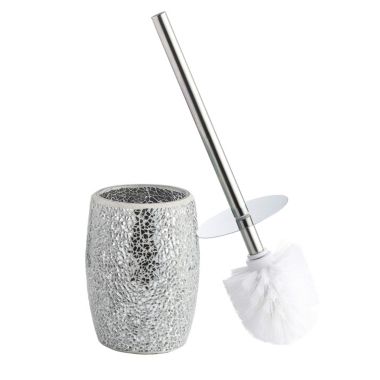 Toilet Brush Set Toilet Bowl Brush And Holder Bathroom Accessory Set Silver Mosaic. View a larger version of this product image.