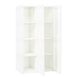Slickblue Foldable Armoire Wardrobe Closet with 8 Cubby Storage