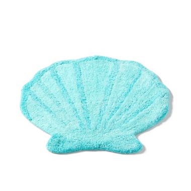 Saturday Knight Ltd South Seas Vibrant Shell And Ultra Plush Comfort Bath Rug - 25x24", Aqua. View a larger version of this product image.