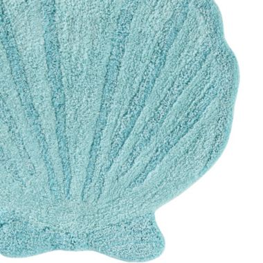 Saturday Knight Ltd South Seas Vibrant Shell And Ultra Plush Comfort Bath Rug - 25x24", Aqua. View a larger version of this product image.